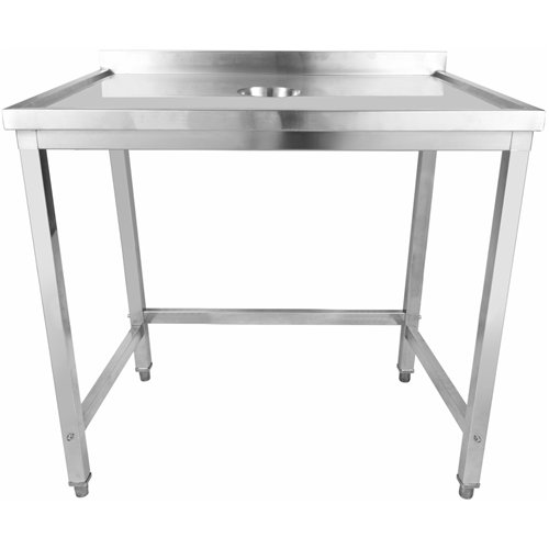 Professional Waste Disposal Table Stainless Steel 4 Side Up Marine Edge Backsplash 1400x700x950mm | Stwalwart DA-WHDW14070B