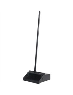 Heavy-Duty Long Handle Polypropylene Dustpan 330x310x700mm Black | Stwalwart DA-JGM1006