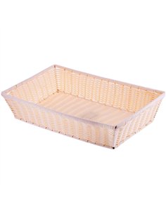 Rectangular Poly Wicker Bread Basket 530x330x100mm | Stwalwart DA-JGM512