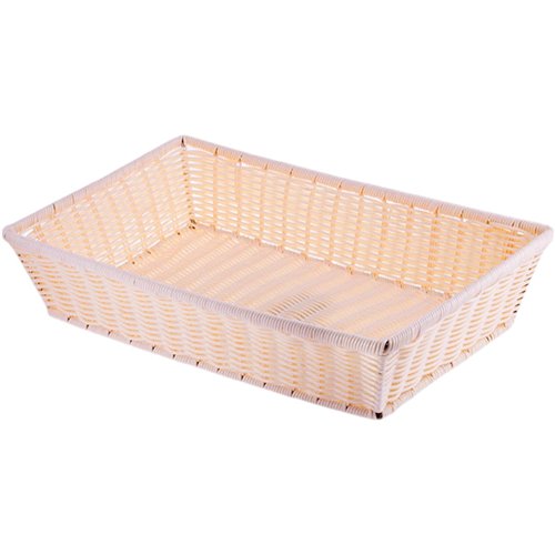 Rectangular Poly Wicker Bread Basket 530x330x100mm | Stwalwart DA-JGM512