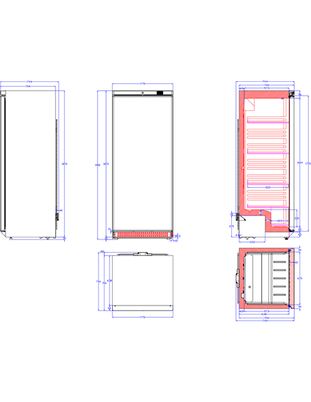 600lt Commercial Refrigerator Upright cabinet Single door White | Stalwart DA-DWR600W