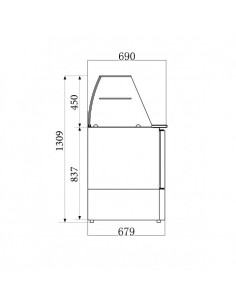 Commercial Saladette Fridge Glass top 3 doors 2