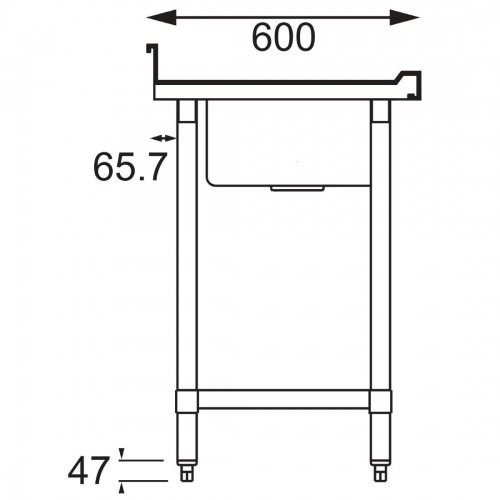 Vogue Stainless Steel Sink Right Hand Bowl 1200x 600mm