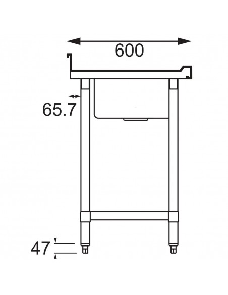 Vogue Stainless Steel Sink Right Hand Bowl 1200x 600mm