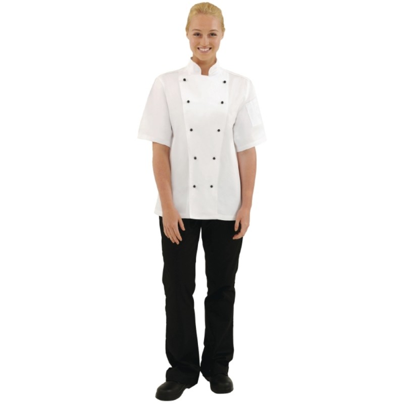 Whites Chefs Jacket  Unisex Short Sleeve Jacket in White Size Small 36"-38" 