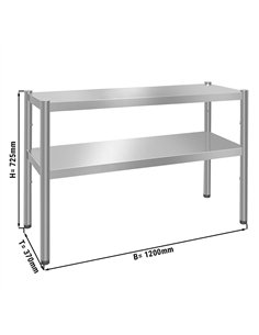 Top shelf PREMIUM - 1200x370mm - with 2 shelves 0.7 m high 2