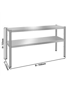 Top shelf PREMIUM - 1600x370mm - with 2 shelves 0.7 m high 2