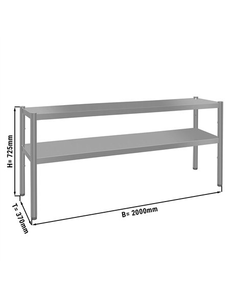 Top shelf ECO - 2000x370mm - with 2 shelves - 0.7 m high