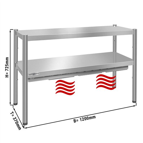 PREMIUM thermal bridge - 1200x370mm - with 2 shelves - height: 725mm