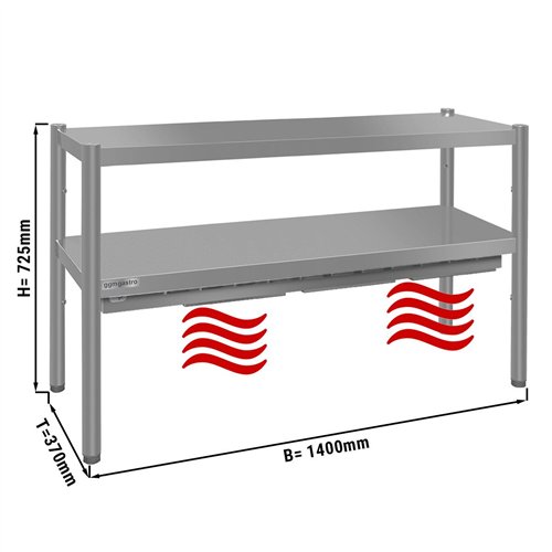 ECO thermal bridge - 1400x370mm - with 2 shelves - height: 725mm
