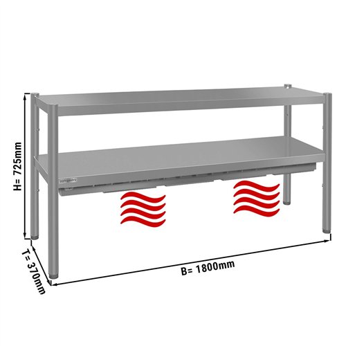 ECO thermal bridge - 1800x370mm - with 2 shelves - height: 725mm