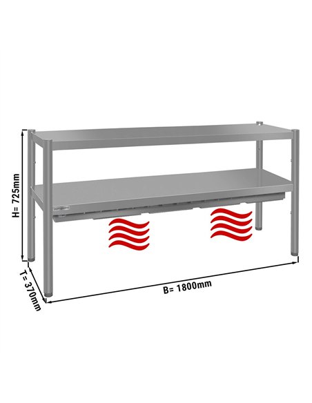 ECO thermal bridge - 1800x370mm - with 2 shelves - height: 725mm