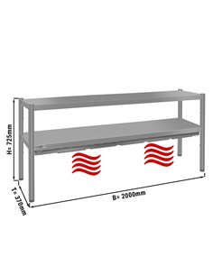 Thermal bridge ECO - 2000x370mm - with 2 shelves - height: 725mm 2