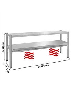 PREMIUM thermal bridge - 2000x370mm - with 2 shelves - height: 725mm 2
