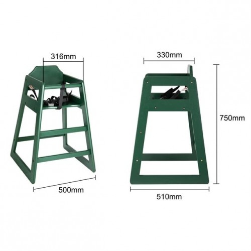 Bolero Wooden Highchair Forest Green...