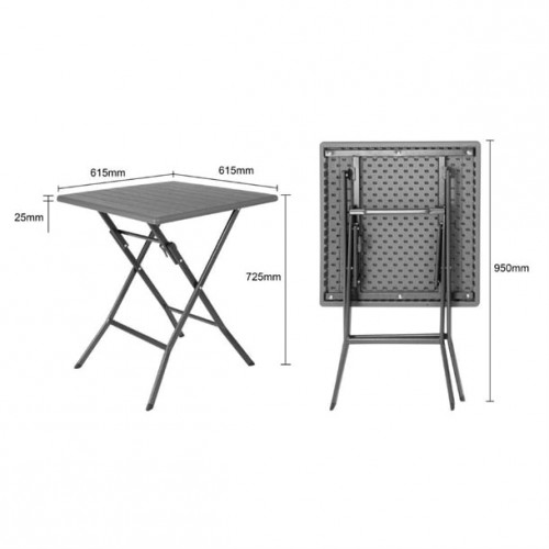 Bolero Square Folding HDPE Table Wood...