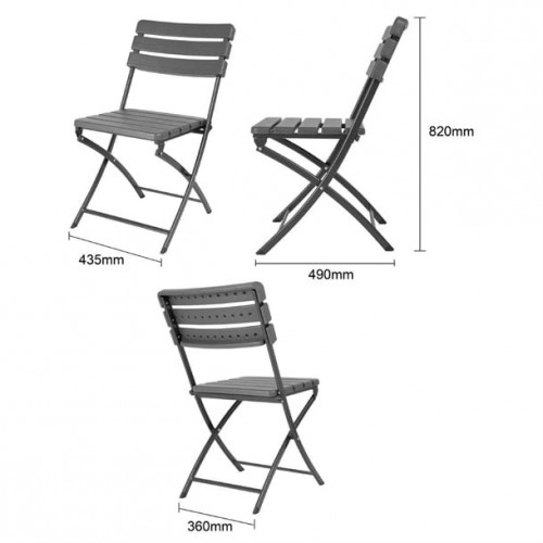 Bolero Folding Chairs Grey Wood...