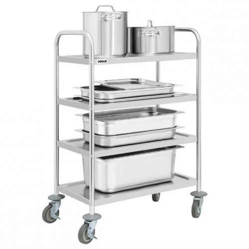 Vogue 4 Tier Clearing Trolley  710x405x1074mm Strong and durable