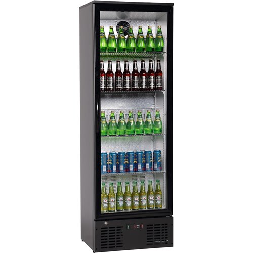 Commercial Bar bottle cooler Upright Single door 300 litres Black | Stalwart DA-LG310H