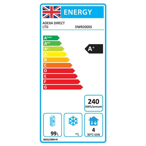 200lt Commercial Refrigerator Undercounter Stainless steel Single door | Stalwart DA-DWR200SS