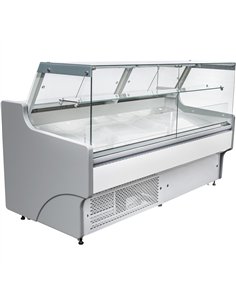 Serve over Deli counter White front Straight glass front Width 1580mm | Stalwart DA-BLUEL130