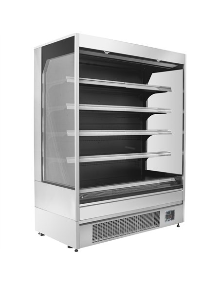 Wall Cabinet Multi Deck Refrigerator Night Curtain Stainless Steel 1320x700x2000mm | Stalwart DA-BLUEL156