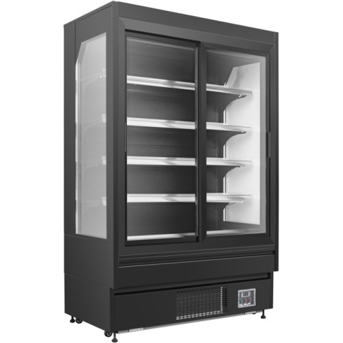 Wall Cabinet Multi Deck Refrigerator Night Curtain Black 1000x700x2000mm | Stalwart DA-BLUEL204
