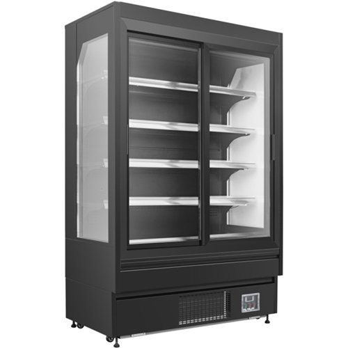 Wall Cabinet Multi Deck Refrigerator Night Curtain Black 1940x700x2000mm | Stalwart DA-BLUEL210