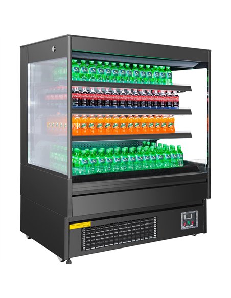 Wall Cabinet Multi Deck Refrigerator Night Curtain Black 1200x700x1395mm | Stalwart DA-BLUEL212