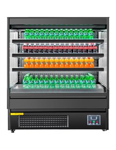 Wall Cabinet Multi Deck Refrigerator Night Curtain Black 1200x700x1395mm | Stalwart DA-BLUEL212 2