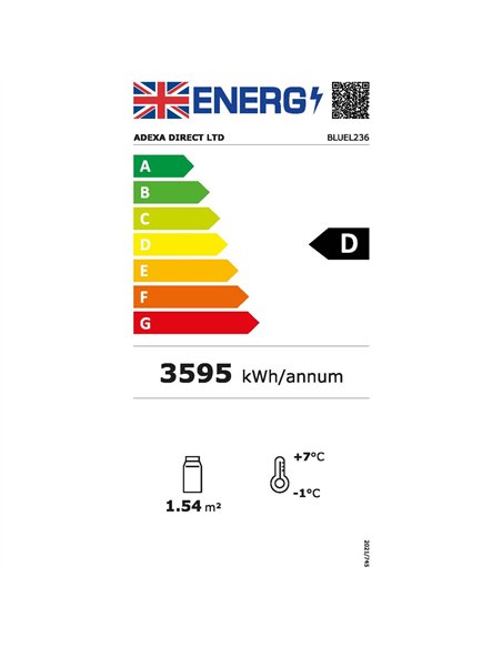 Wall Cabinet Multi Deck Refrigerator Night Curtain Black 1200x800x1175mm | Stalwart DA-BLUEL236