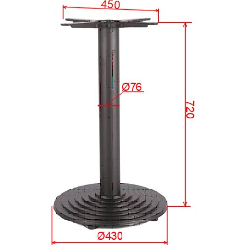 Black Cast Iron Table Base Round Ø430x720mm | Stalwart DA-A006A