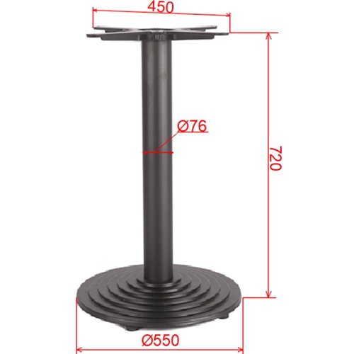 Black Cast Iron Table Base Round Ø550x720mm | Stalwart DA-A006B