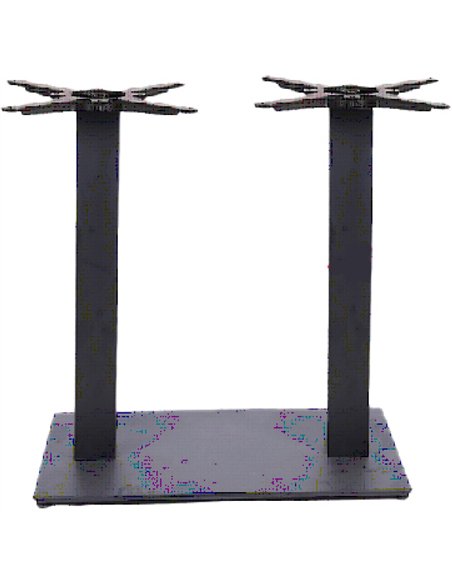 Black Cast Iron Twin Column Table Base Square 700x400x720mm | Stalwart DA-A043A