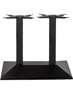 Black Cast Iron Twin Column Table Base Square 750x400x720mm | Stalwart DA-A044A