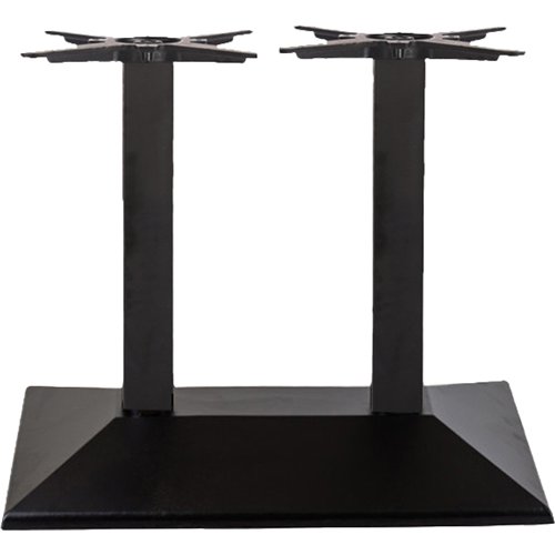 Black Cast Iron Twin Column Table Base Square 750x400x720mm | Stalwart DA-A044A