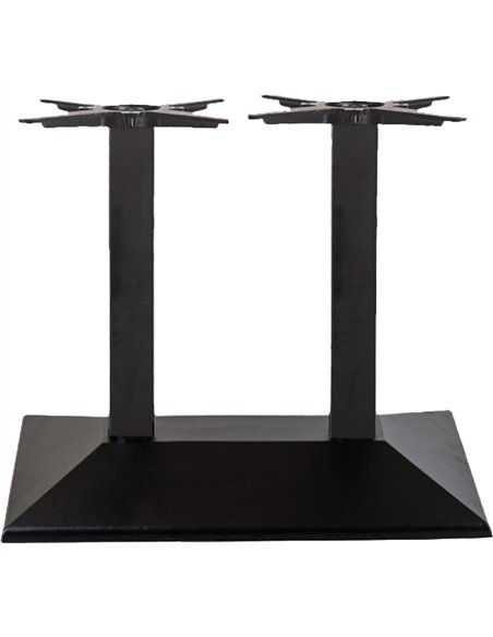 Black Cast Iron Twin Column Table Base Square 750x400x720mm | Stalwart DA-A044A