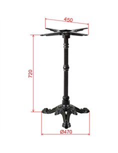 Black Cast Iron Table Base Tri-Leg 470x720mm | Stalwart DA-A082 2