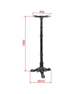 Black Cast Iron Table Base Tri-Leg 470x1080mm | Stalwart DA-A091 2