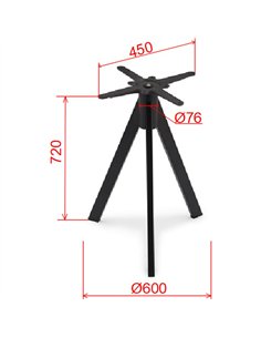 Black Cast Iron Table Base Tripod 600x720mm | Stalwart DA-A133 2