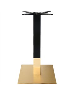 Black-Gold Cast Iron Table Base Square 450x450x720mm | Stalwart DA-E007C