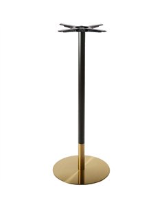 Black-Gold Cast Iron Table Base Round Ø430x1080mm | Stalwart DA-E012H