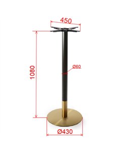 Black-Gold Cast Iron Table Base Round Ø430x1080mm | Stalwart DA-E012H 2