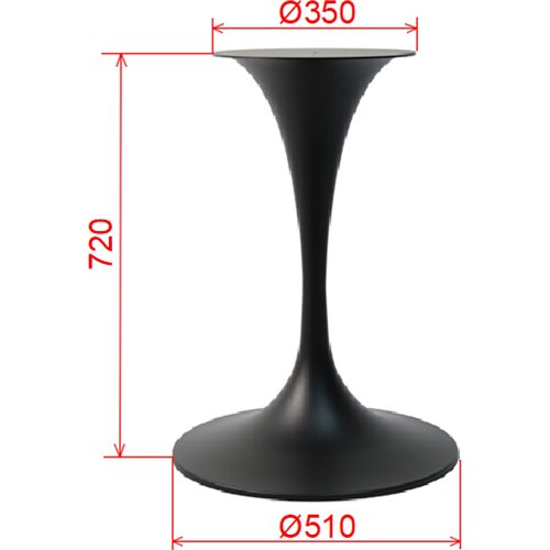 Black Cast Iron Table Base Round Ø510x720mm | Stalwart DA-F015A