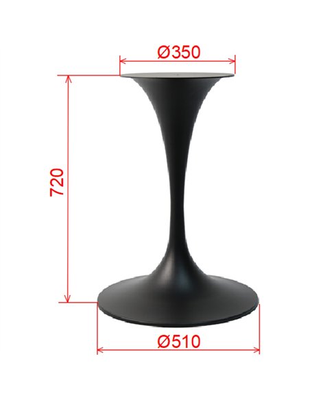 Black Cast Iron Table Base Round Ø510x720mm | Stalwart DA-F015A