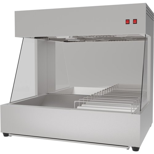 Commercial Electric Chip Scuttle &amp Warming Station with Cupboard 1000x700x1500mm | Stalwart DA-FW1000