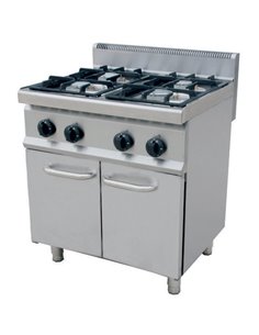 Professional Gas cooker on Cabinet base 4 burners 20kW | DA-THG7F4PW
