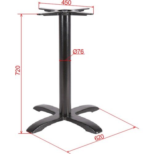 Black Cast Iron Table Base Cross-Base...