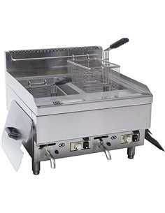 Commercial Gas Fryer 10+10L Countertop 8kW | Stalwart DA-6GTRC2