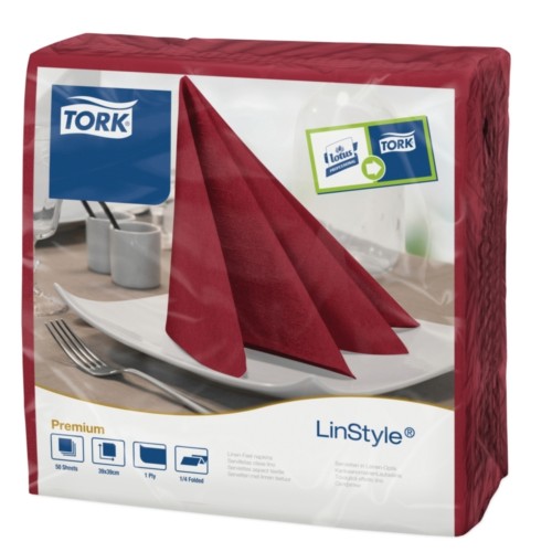 Tork Linstyle Napkin 400mm Burgundy